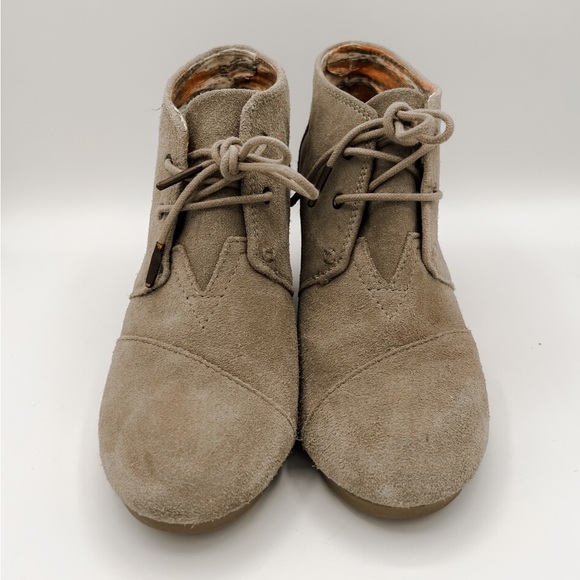 Tom's Suede Wedge Booties - Picture 2 of 6